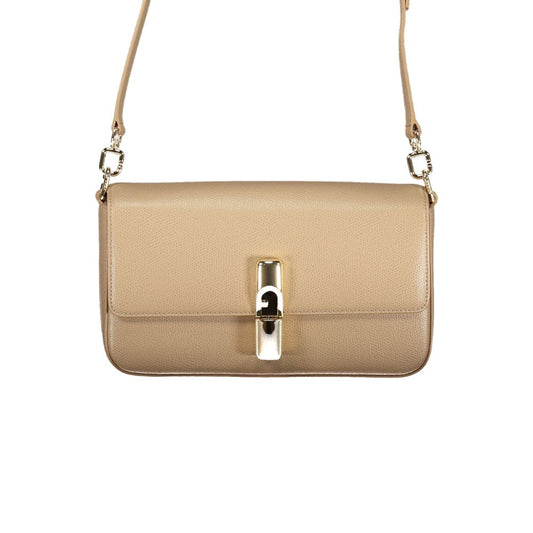 Beige Leather Women Bag