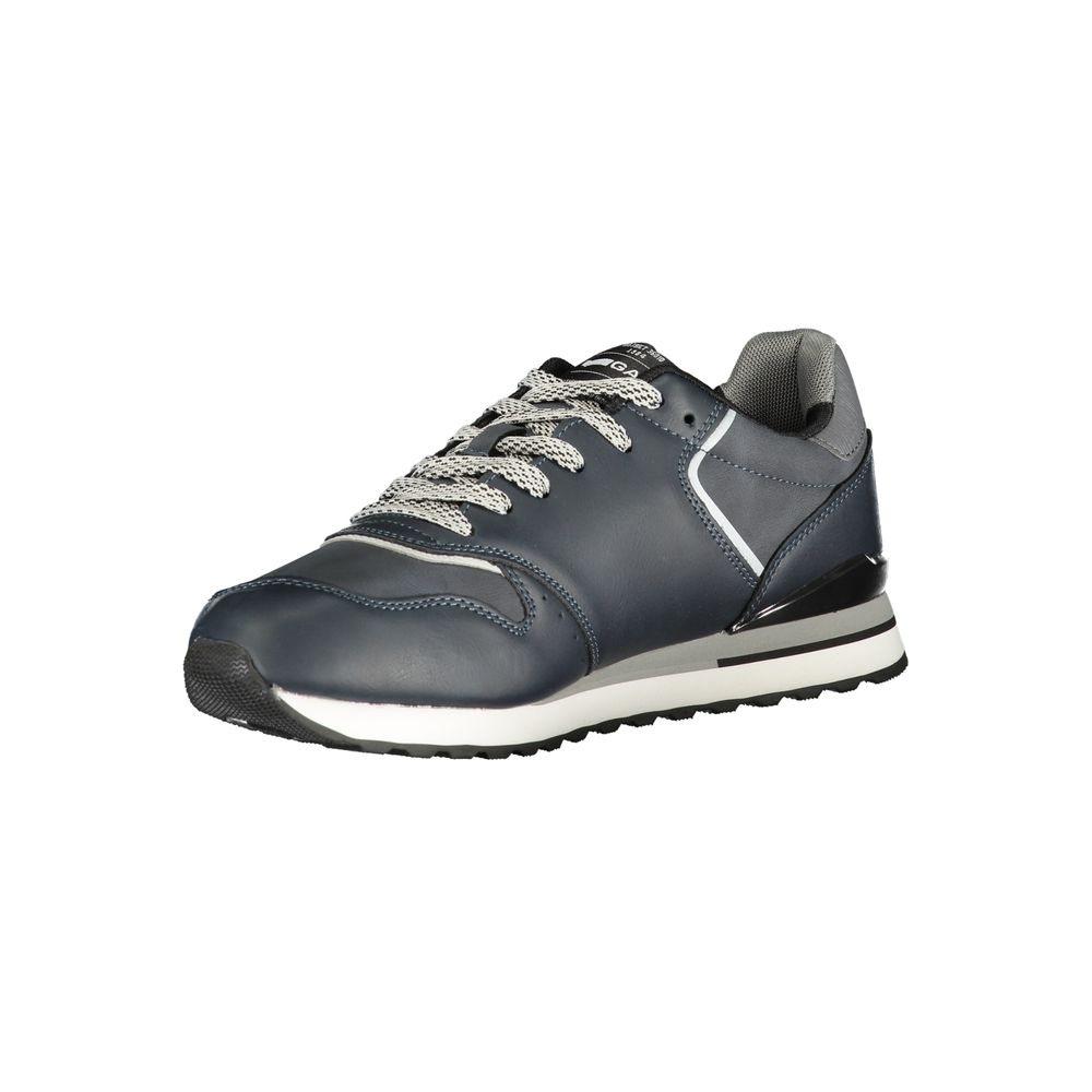 Blue Polyurethane Men Sneaker