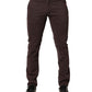 Brown Cotton Mid Waist Skinny Men Denim  Jeans