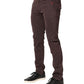 Brown Cotton Mid Waist Skinny Men Denim  Jeans