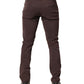 Brown Cotton Mid Waist Skinny Men Denim  Jeans