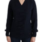Blue V-Neck Lightweight Jumper Sweater