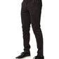 Dark Brown Cotton Stretch Skinny Mid Waist Men Trouser Pants