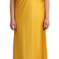 Yellow Sheath Sleeveless Long Gown Women Dress