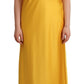 Yellow Sheath Sleeveless Long Gown Women Dress