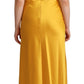 Yellow Sheath Sleeveless Long Gown Women Dress
