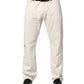 White Cotton Straight Mid Waist Denim Men Trouser Jeans