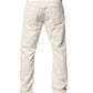 White Cotton Straight Mid Waist Denim Men Trouser Jeans