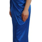 Acetate Royal Blue Roundneck Sleeveless Sheath Midi Dress
