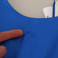 Acetate Royal Blue Roundneck Sleeveless Sheath Midi Dress