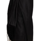 Acetate Black High Waist Wrap Style Asymmetric Skirt