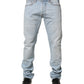 Light Blue JOSH Slim Fit Mid Waist Men Denim Jeans