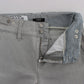 Pants Gray Cotton Blend Super Slim Fit Jeans