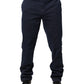 Dark Blue Mid Waist Skinny Chino Trouser Pants