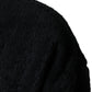 Black Cotton V-Neck Men Sweatshirt Sweater