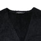 Black Cotton V-Neck Men Sweatshirt Sweater