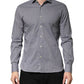 Gray Patterned Long Sleeves Dress Shirt