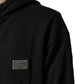 Black Full Zip Hooded Men Sweatshirt Sweater