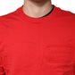 Red Logo Cotton Crew Neck Sweatshirt Sweater