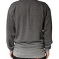 Gray Cotton Crew Neck Men Sweatshirt Sweater