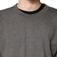 Gray Cotton Crew Neck Men Sweatshirt Sweater