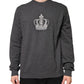 Gray Crown Crew Neck Men Sweatshirt Sweater