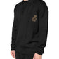 Black Crest Long Sleeve Men Pullover Sweater