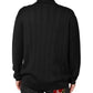 Black Crest Long Sleeve Men Pullover Sweater