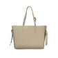 Beige Leather Women Handbag