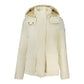 White Polyester Women Parka Jacket