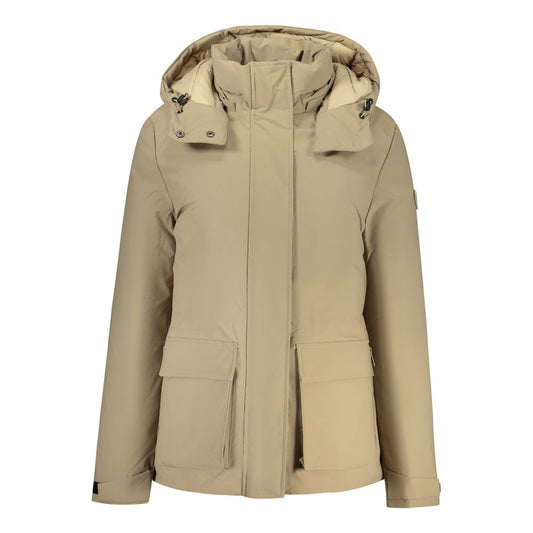 Marrone Polyester Women's Parka Jacket