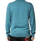 Teal Wool Collared Polo Pullover Sweater