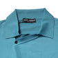 Teal Wool Collared Polo Pullover Sweater