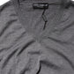 Gray Cashmere V-Neck Men Pullover Sweater