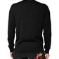 Black Wool DG Crew Neck Men Pullover Sweater