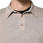 Beige Cashmere Collared PoloPullover  Sweater