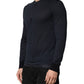 Dark Blue Cotton Henley Long Sleeves T-Shirt