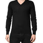 Black Cashmere V-Neck Men Pullover Sweater