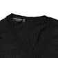 Black Cashmere V-Neck Men Pullover Sweater