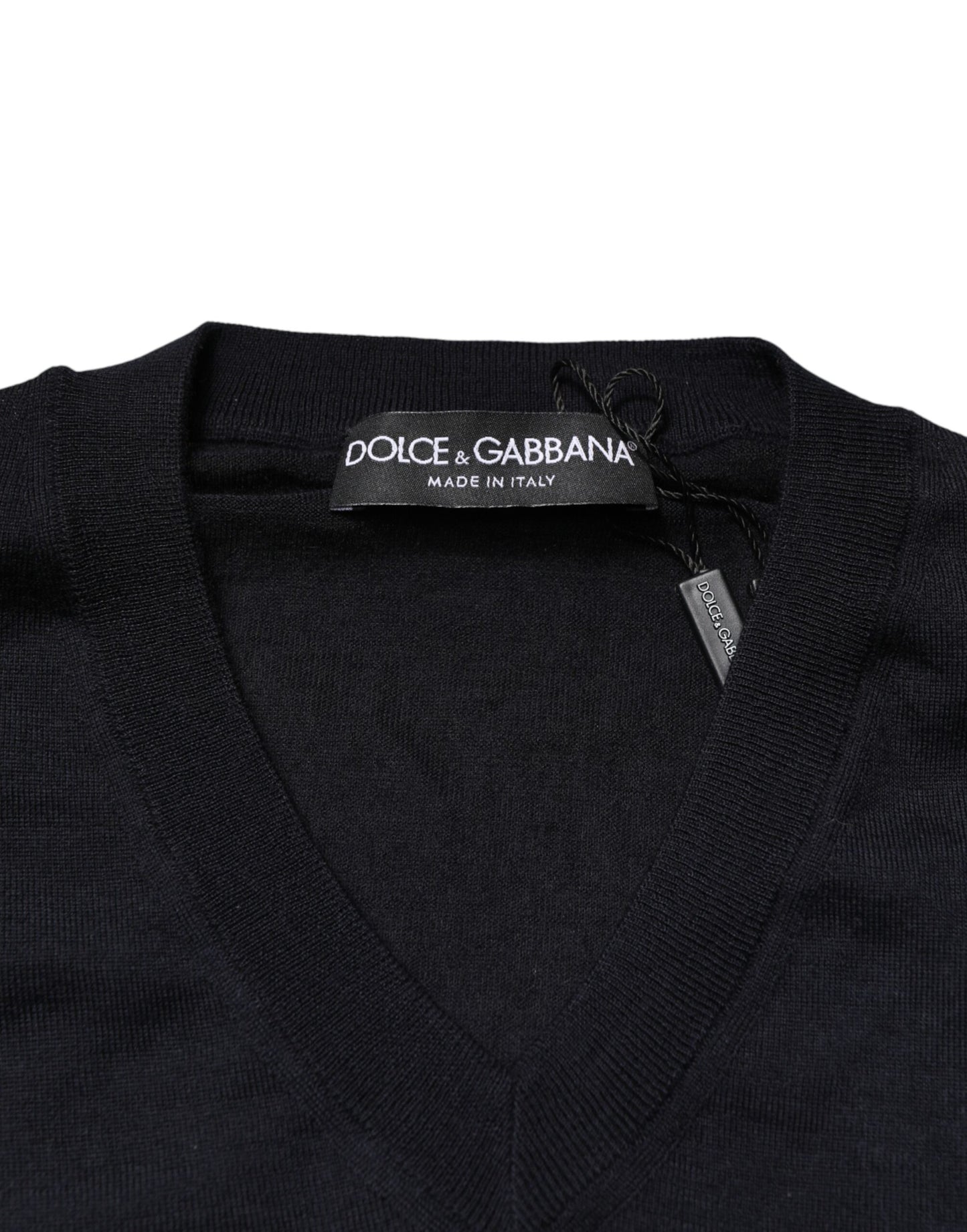 Black Cashmere V-Neck Men Pullover Sweater