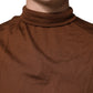 Brown Cashmere Turtle Neck Pullover Sweater