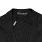 Black Cashmere Buttoned Men Cardigan Sweater