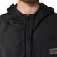 Black Logo Zipped Hooded Sweatshirt Sweater