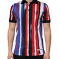 Multicolor Stripes Cotton Men Polo T-shirt