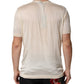 Off White Cotton Blend Men Henley T-shirt