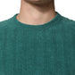 Dark Green Cotton Blend Men Crew Neck T-shirt