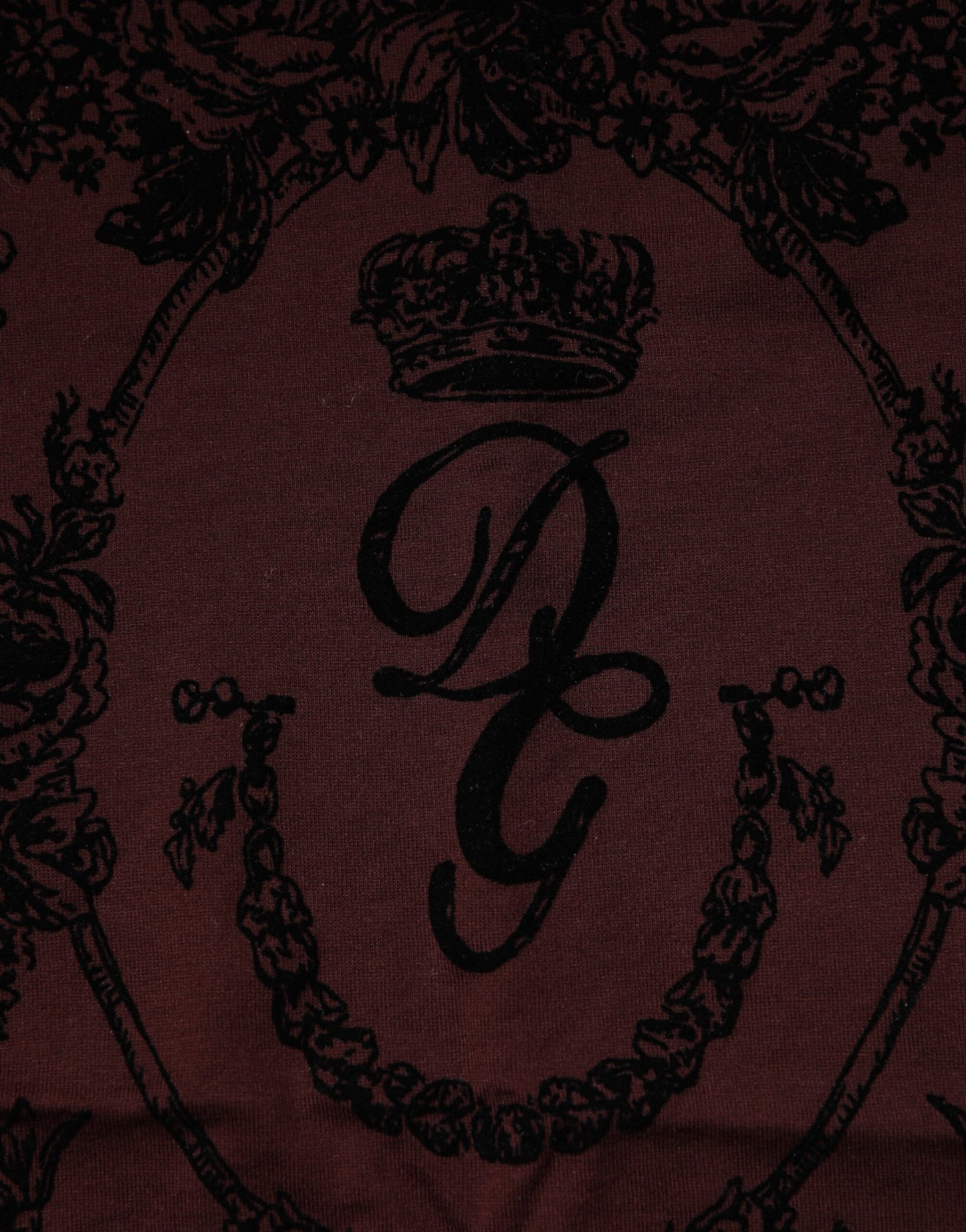 Maroon DG Crown Floral Crewneck Men T-shirt