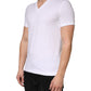 White Cotton Deep V-Neck Underwear Tee T-shirt