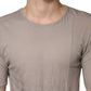 Gray Two Tone Cotton Round Neck Short Sleeves T-shirt
