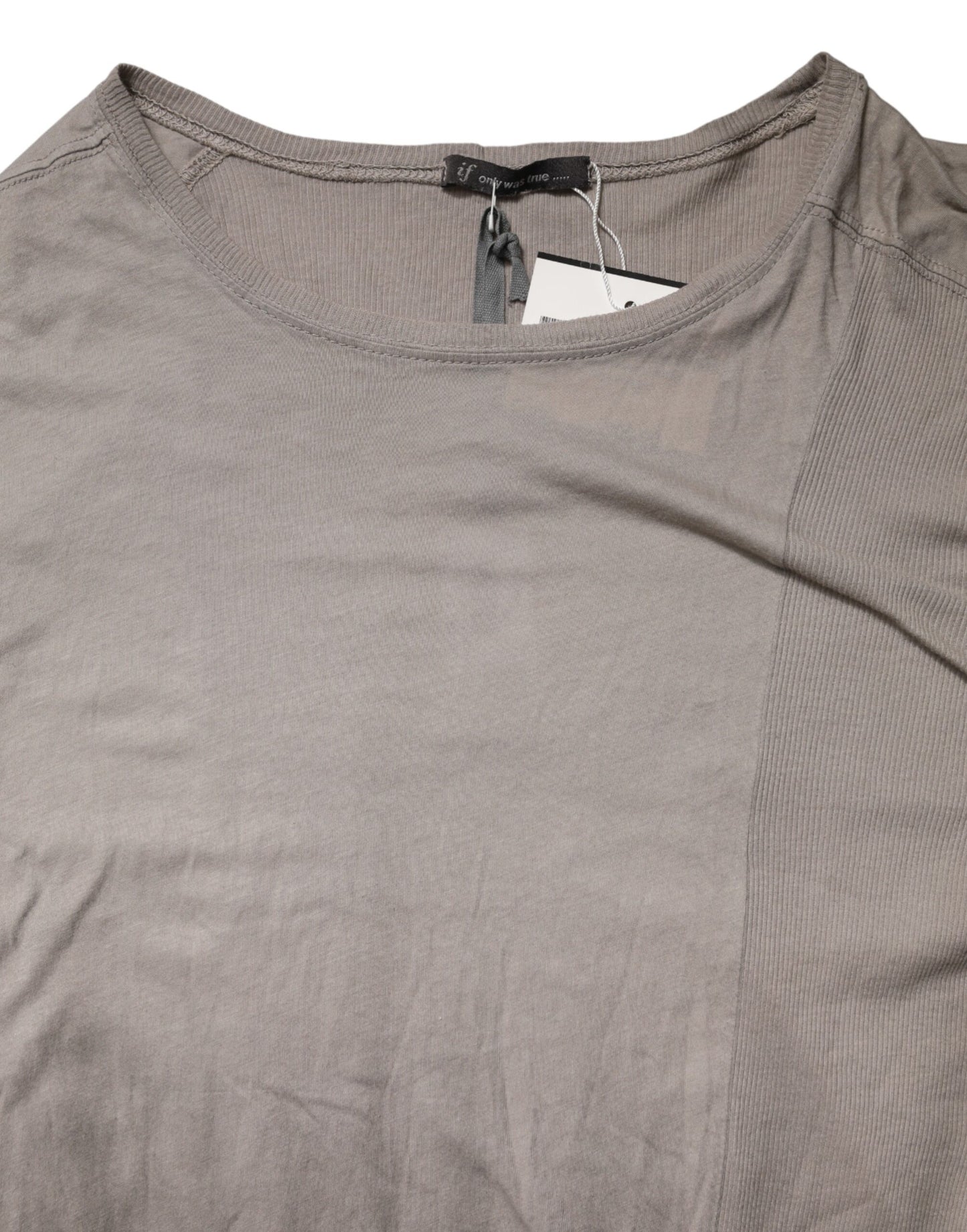 Gray Two Tone Cotton Round Neck Short Sleeves T-shirt